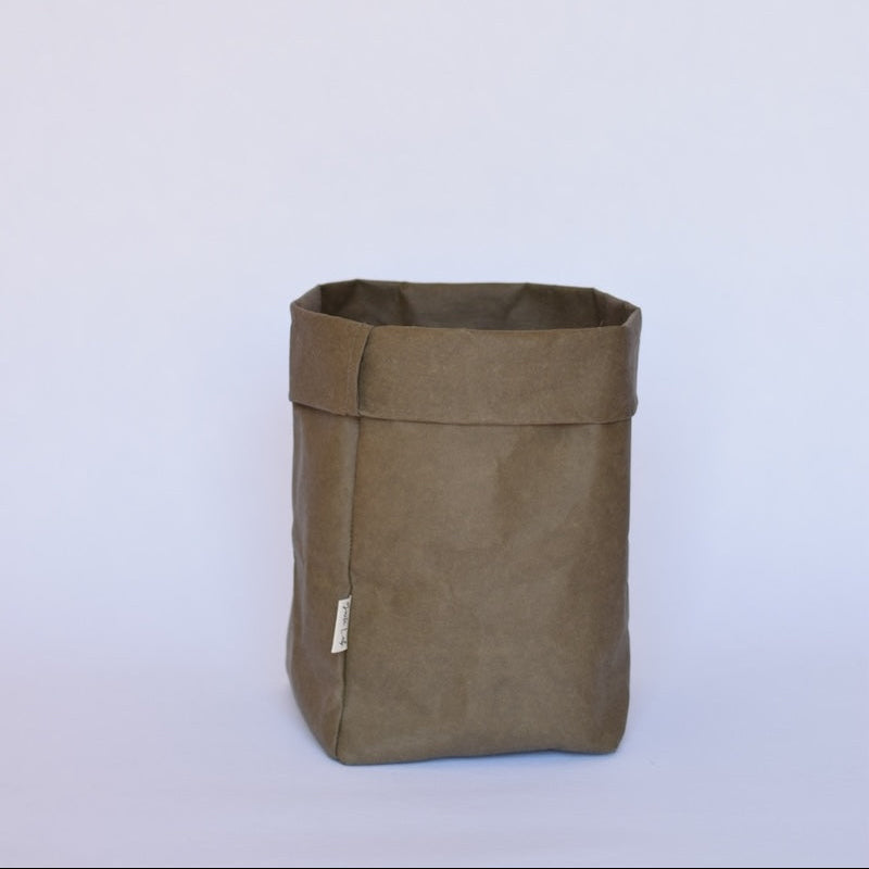 Medium washable paper baskets in deep olive– Gaita Lab