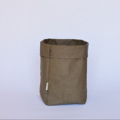 Medium washable paper baskets in deep olive– Gaita Lab