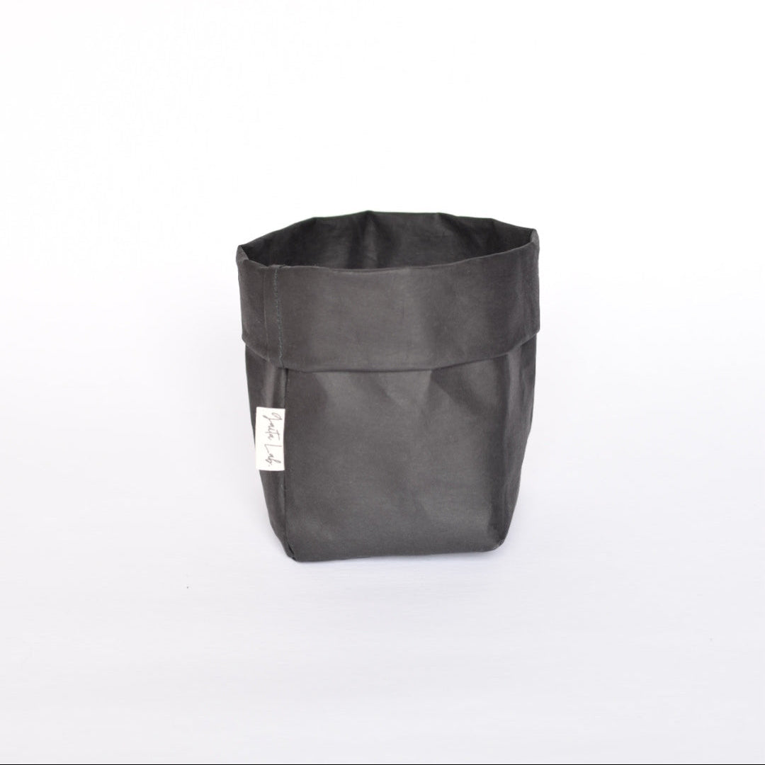 Small washable paper basket in charcoal – Gaita Lab